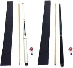 Kit Com 2 Tacos Sinuca Bilhar Profissional Cruz Preto/branco