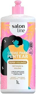 Salon Line, Creme de Pentear, Super Volumão, Definição e Volume, Vegano - Cabelos Cacheados e Crespos, 1 L