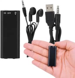Mini Gravador Voz Espião Digital e MP3 player Super Pequeno - 8GB com 96 horas de gravação, 20 horas de bateria - Discreto Tipo Pendrive para Reuniões, Aulas, Entrevistas e Monitoramento
