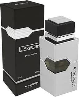 Al Haramain L'Aventure – Perfume árabe para homens – Fragrância de longa duração com notas de limão, bergamota, jasmim, almíscar, patchouli e âmbar – Eau de Parfum Árabe – Spray EDP de 200 ml
