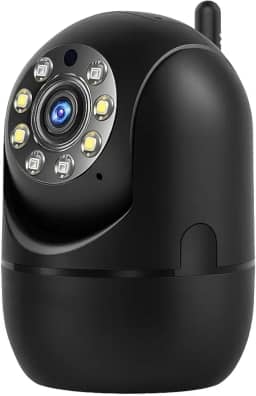 Câmera Smart Segurança Baba Eletrônica Ip WiFi Giratória Panorâmica Visão Noturna Microfone Antena Full HD Pet Vigilância Ambientes Internos e Externos Compatível Com SmartPhones PREMIUM (PRETA)