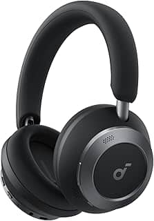 soundcore Space One Pro da Anker, Fones com Cancelamento Adaptativo de Ruído Ativo, 6 Mics, Design Super Dobrável, 60h de Áudio Sem Perdas, Carregamento Ultra-Rápido, Áudio Sem Fio Hi-Res, Confortável