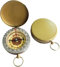 Bússola de acampamento premium – bússola de sobrevivência de cobre com função luminosa para esportes e aventuras ao ar livre