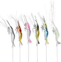 Kit 6 Iscas Camarão Artificial Robalo Tucunaré Corvina Pesca