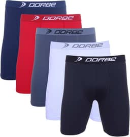 Kit 5 Cuecas Long Leg Poliamida Dorbe Não Enrola Original Masculina Cueca Longa Microfibra Boxer Box Masculino Ciclista Adulto Comprida