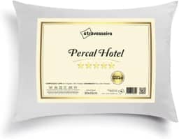 Travesseiro Infantil Percal Hotel 30x45cm, Toque Macio de Luxo, 100% Fibra de Poliéster Siliconada, Antialérgico, Lavável, Branco
