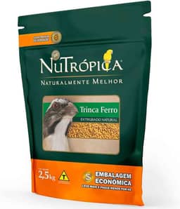 Ração Nutrópica Extrusada Super Premium Trinca Ferro Natural - 2,5kg Alimento Completo Pixarro Sabiá Saíras Sanhaço Pássaros e Aves Frugívoras