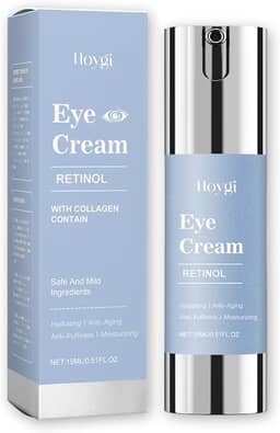 Creme para olhos retinol para olheiras e rugas - Tratamento avançado de reparo noturno com ácido hialurônico e vitamina E | Reduz o inchaço, linhas finas e bolsas oculares | Testado por