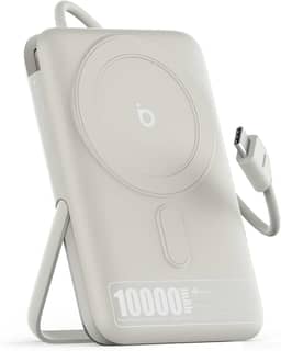 Basike Power Bank Indução 10000mAh – Carregador Portátil com Indução 15W e PD até 22,5W (1 Porta + Cabo Integrado), Compatível com Samsung Séries S25/24/23/22/21, iPhone 16/15/14/13 e MagSafe – Prata