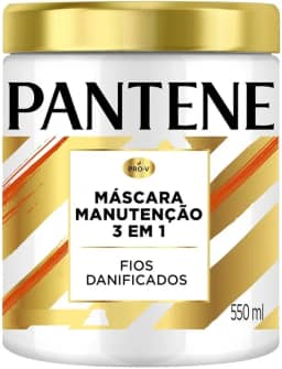 Máscara Pantene Pro-Vitaminas 3 Em 1 Manutenção Com Óleo De Abacate Para Fios Danificados 550ml