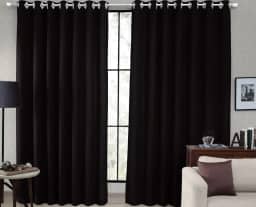 Cortina Tecido Blackout Corta Luz 80% para Sala, Quarto e Escritório 2,70 X 2,30m (Preto)