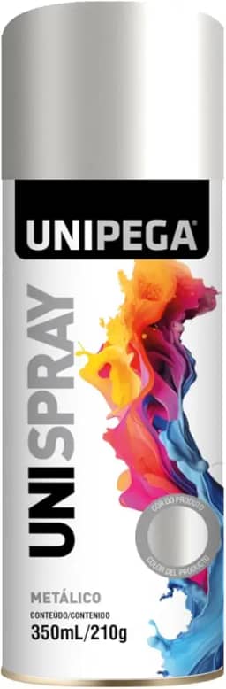 UNIPEGA TINTA SPRAY METALICA PRATA 350ML/210G