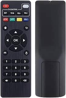 Controle Remoto Universal para TV Box 4K, Smart TV, com Teclado Numérico e Botões de Navegação, Preto