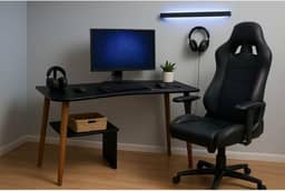 Escrivaninha MDF com Pés de Madeira, Mesa de Estudo Compacta para Home Office e Quarto(Preto)