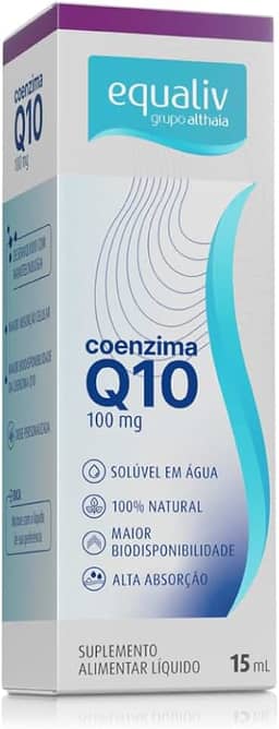 Coenzima Q10 100mg - Fórmula de Alta Absorção (15mL) - Suplemento Natural da Equaliv para Energia