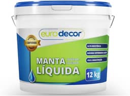 Euro Decor Manta Líquida 12Kg Impermeabilizante para Interior e Exterior, Alta Resistência, Máxima Impermeabilização, Fácil Manutenção (Branco)