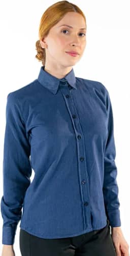 Camisa Social Básica Feminina Manga Longa Uniforme Para Rotina Confortável