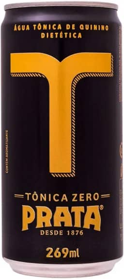 Tônica Zero Prata, Lata 269ml Águas Prata QS1LL Sabor Água Tônica Zero 200ml