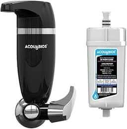Filtro Purificador de Água Premium Acquabios para Parede, Preto, com Refil Extra