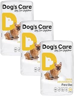 Kit com 72 Fraldas Descartáveis Dog's Care - Cães Macho - Tamanho M