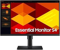 Monitor Samsung 24', FHD, ajuste de altura, 100Hz, USB Hub, Display Port, HDMI, Preto, S4