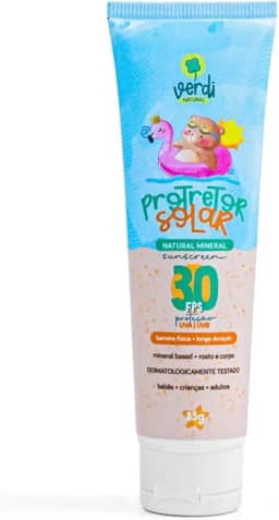 Protetor Solar Natural Físico Mineral Vegano Orgânico Bebê e Criança