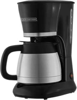BLACK+DECKER Cafeteira com Jarra Térmica em Inox 25 Xícaras de Café, Programável, com Ajuste de Intensidade, Modelo CM200I-BR, 110V
