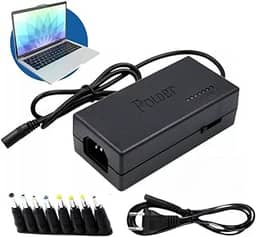 Globi Imports Carregador Universal Notebook, 9 Pinos Multi Conectores, 96W, USB-C, Compatível com Vários Modelos de Notebook e Monitores, Bivolt 110/220v