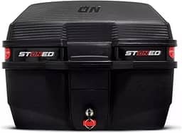 Baú Moto Bauleto Stoned tracker 35 Litros C/Base Universal Traseiro com Faixa Preta