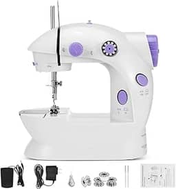 Mini Máquina de Costura Portátil Elétrica – Compacta e Eficiente, Ideal para Reparos Rápidos, Ajustes e Costura Criativa com Acessórios Inclusos