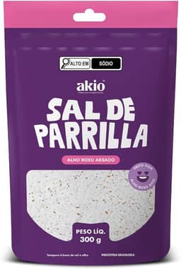 Sal de Parrilla com Alho Roxo Assado 300g | Gourmet, Natural, Ideal para Carnes e Churrasco | Produto Brasileiro