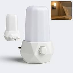 Abajur Luminária de Tomada LED Cristal – Bivolt – Luz Noturna Elegante para Quarto infantil, Quarto, Corredor, Sala ou cozinha – Plugue Direto na Tomada (Branco)