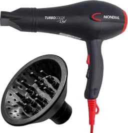 Secador De Cabelo Com Difusor Cachos Mondial Turbo Color Red 1900W - 127v