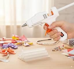 Pistola de Cola Quente Bico Fino com Botão Liga e Desliga Bivolt 20W, Para bastão 7mm Fino
