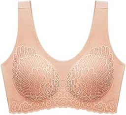 Sutiã Top Diva Sem Costura, Push Up Anatômico 5D, Bojo Removível, Renda Floral