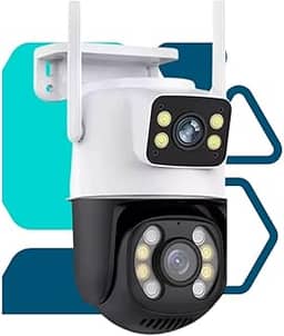Kit 2 Câmeras de Segurança Speed Dome com Wifi com Audio para uso Externo, Câmera Dupla 6mp, Vigilancia Total 360 Prova D´Agua, Acesse pelo Celular, Compativel com Android e iOS, Zoom Digital 4x (2)