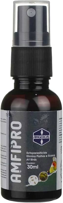 Piolhicida Amfipro Amgercal 30ml Mata Anti Piolho Ácaro Piolhinho Passarinho Pássaros e Aves