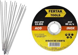 Kit 2 Kg Eletrodo + 5 Discos 6013 de 2,5 mm Solda Elétrica Serralheiro Cinza Inox