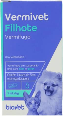 Vermífugo Biovet para Cães e Gatos Vermivet Filhote 20ml