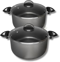 Kit Jogo Panela Plus 2 peças Tamanho Grande 22 e 24 cm Antiaderente + Tampa de Vidro,fervedor ceramica(Grafite)