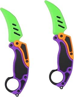 Dreamplay Fidget Gravity Karambit Knife, 2 Pcs 3D Printed Gravity Toys Fake Knife Perfect for Anxiety Stress Relief Autism and ADD