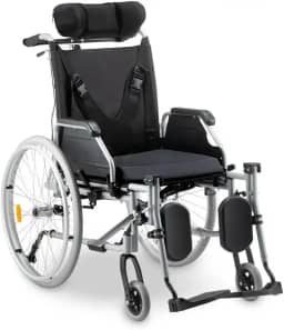 Cadeira de Rodas D700 T44 Reclinável em Alumínio Dobrável até 130 Kg Dellamed