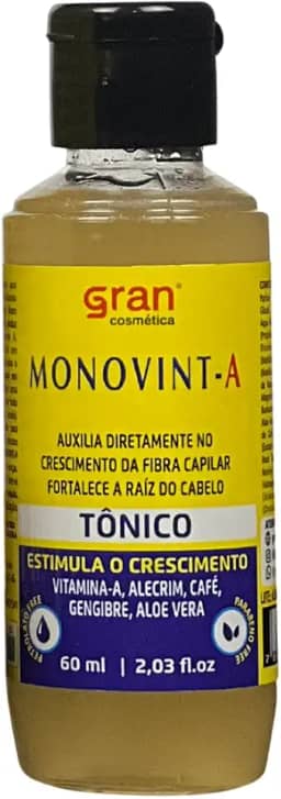 Tônico Ativador Monovin - A e Vitamina B5 60ml Gran Cosmética Estimula o Crescimento Capilar Para Cabelos Mais Fortes Com Resistência e Brilho