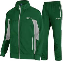 Conjunto de 2 peças de agasalho masculino para corrida, casual, atlético, aquecimento, zíper completo