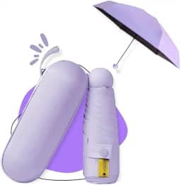 Guarda Chuva Pequeno de Bolso Ultra Compacto e Versátil Mini Guarda-chuva Dobrável com Proteção UV Leve e Portátil – Inclui Estojo Estilo Cápsula para Chuva e Sol Sombrinha Guarda Sol Praia Chuva Inverno