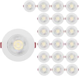 Kit 20 Spot Led Smd 7w Dicróica Direcionável Redondo (Branco Quente)