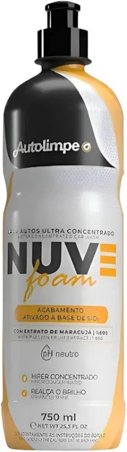 Autolimpe NUVE Foam Shampoo Automotivo Ultra Concentrado, pH Neutro, com Maracujá, 750ml