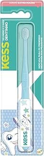 Escova Dental Infantil Dentinho com Estojo Protetor, Kess, Azul/Rosa