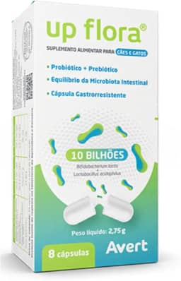 Up Flora Probiótico Suplemento Cães E Gatos 8 Capsulas Avert