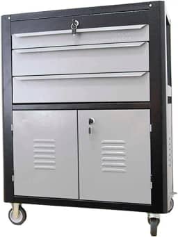 Carrinho De Ferramentas 3 Gavetas Fercar Preto Chaveado C06